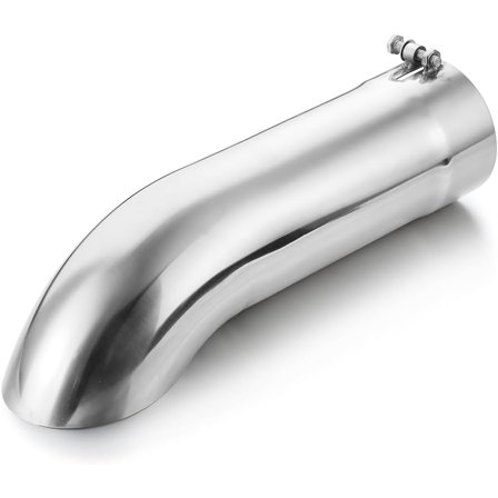 4" Inlet Turn-Down Exhaust Tip, 15" Long Stainless Steel Exhaust Pipe with 4" Inner Diameter