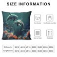 thumbnail image 5 of Orinice Dolphins Corals Graphic Decorative Throw Pillow Cover for Home Couch Living Room Bed Sofa Zipper Closure Pillow Case 1PC 18x18in, 5 of 5