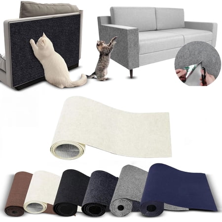 Cat Scratch Furniture Protector DIY Cat Scratching Mat for Couch Sofa Wall Cat Post Cat Tree Durable Furniture Guards Couch Scratcher from Cats Claws Scratching for Indoor(L Beige)