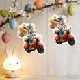 thumbnail image 6 of AURIGATE Easter Acrylic Flat Hanging Ornament, Bunny Riding Horse/Motorcycle Design, Festive Decor for Home Party Tree, 6 of 7