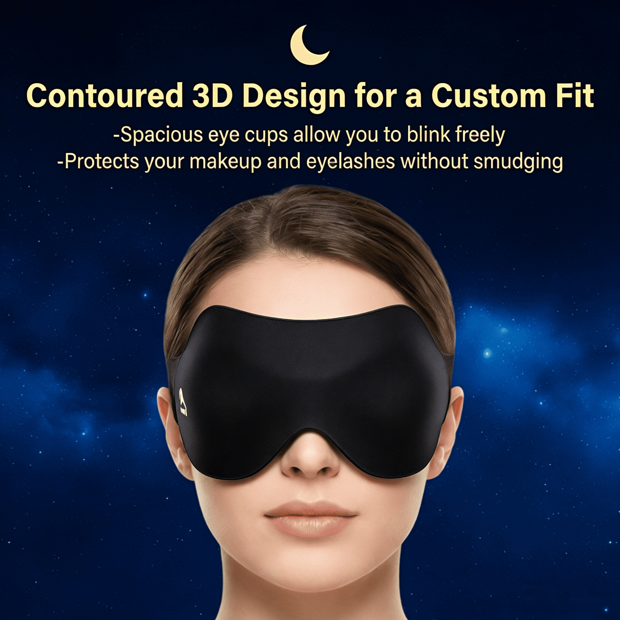3 Pack Sleep Masks for Women & Men: Soft Blackout Eye Cover for Sleeping - Comfortable 3D Contoured Design for Side Sleepers and Night Shift