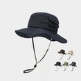 thumbnail image 4 of ZQUUVOU Sun Hat for Men Women Waterproof Quick Dry Bucket Hats Solid Color Packable Foldable Rain Sun Hat Lightweight Hiking Hat Navy, 4 of 4
