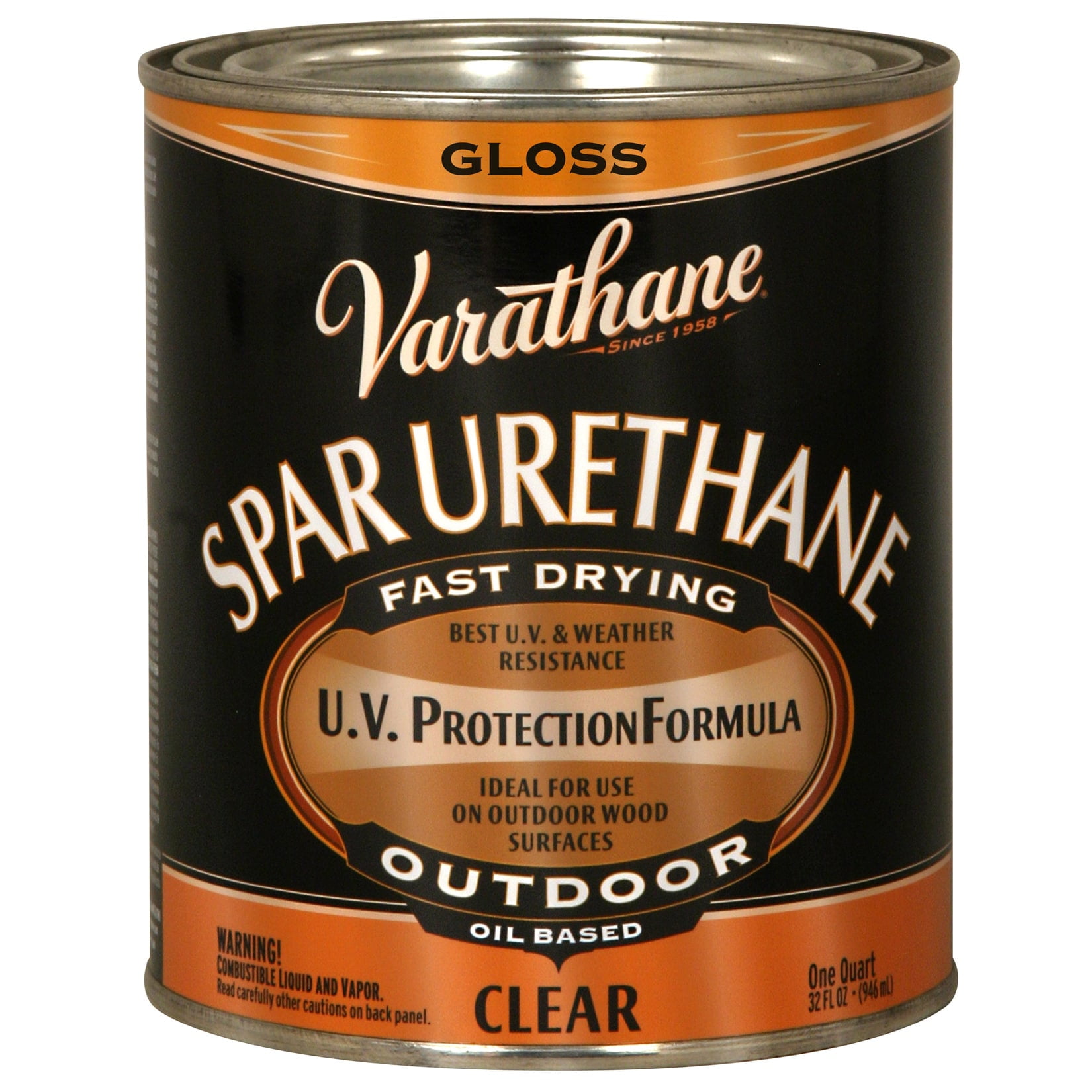 Varathane 242180H 1 Quart Crystal Clear Spar Urethane Exterior Oil