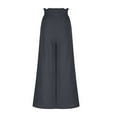 thumbnail image 5 of Erwazi Women's Wide Leg Pants Cotton High Waisted Palazzo Pants Work Casual Tie Knot Trousers Flowy Beach Pants with Pockets, 5 of 6