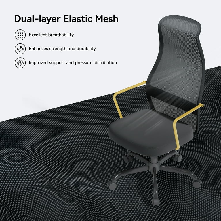 SIHOO Ergonomic Office Chair Mesh High Back Head and Lumbar Support, Computer  Desk Chair Adjustable Heigh and Tilt Function Yellow 