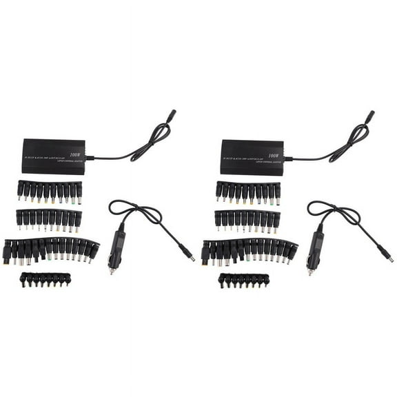 2X Universal 5V-24V AC Power Adapter Adjustable Home Charger USB5V Power Supply 100W 5A Laptop with 34Pcs DC Connector