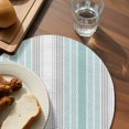 thumbnail image 3 of Aqua Gray Stripes Round 13 Inch Placemats Set of 8, Minimalist Gradient Lines Aesthetic HeatResistant Non Slip Place Mats for Dining Table, Wipeable Braided Kitchen Table Mats for Housewarming, 3 of 9