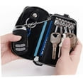thumbnail image 4 of ZOUSSIQI Multi Function Coffee Leather Car Key Case Wallet Bag | Universal Key Holder with Zipper Closure | Stylish and Durable Key Pouch for All Car Keys CA919-89478, 4 of 4