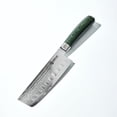 thumbnail image 1 of Cuchillo Nakiri Hexclad de acero inoxidable damasco japonés de 6.5 pulgadas, 1 of 8