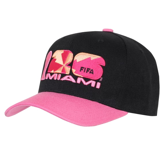 Men's Outerstuff Black/Pink FIFA World Cup 2026 Miami Host City Pro Snapback Hat