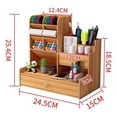 thumbnail image 2 of Organizador de escritorio de madera estable con cajón 24,5 x 15 x 25,4 cm, 2 of 8