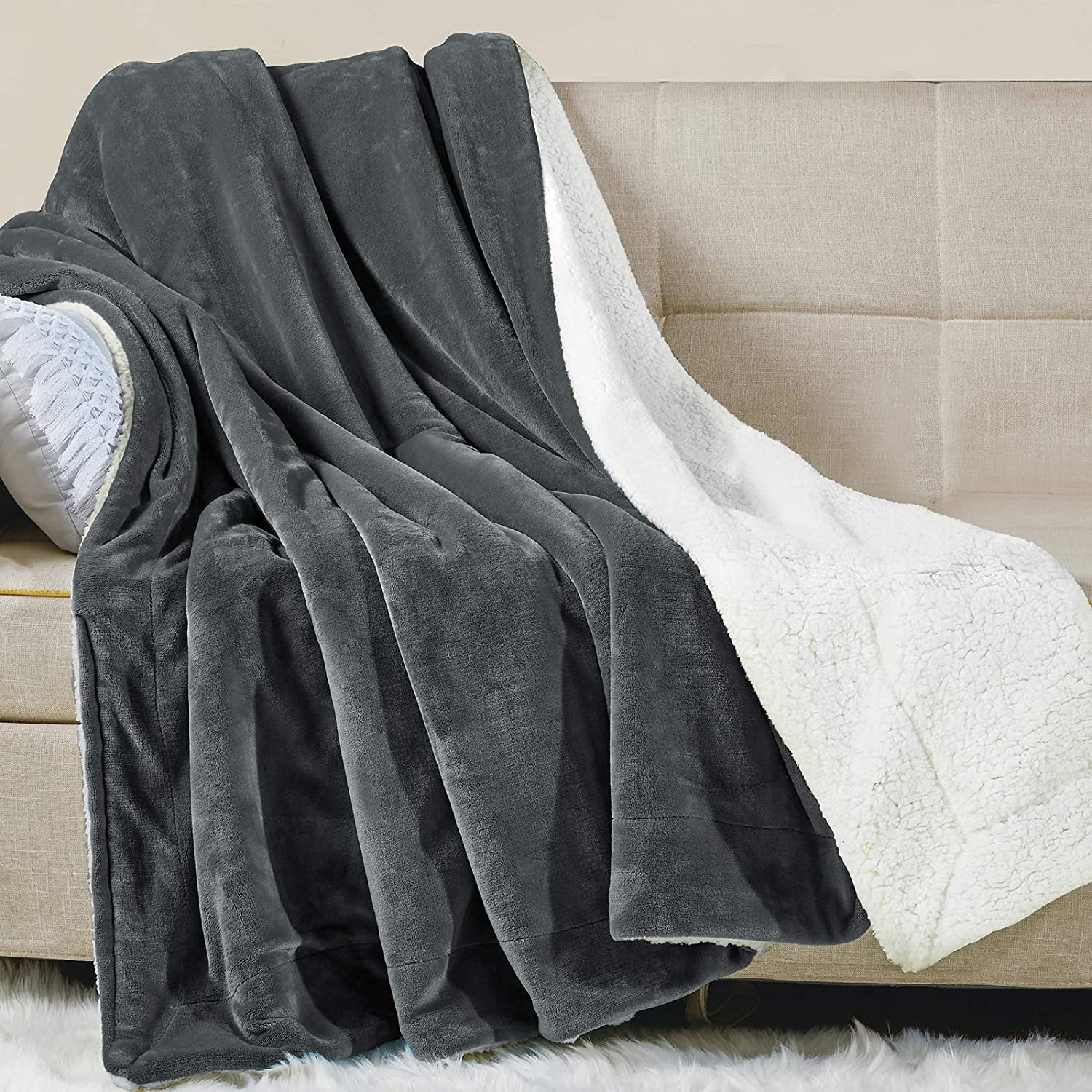 Camping Couch Bed Sherpa Flannel Blanket Throw Size 50 x 70 inches Plush Throw Blanket for Sofa Travel – Super Soft Microfiber Blanket Camping Couch Bed Sherpa Flannel Blanket Throw Size 50 x 70 inches Plush Throw Blanket for Sofa Travel – Super Soft Microfiber Blanket