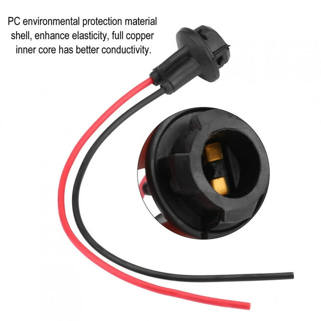 T10 Lamp Socket, 15cm Cable Length T10 Socket, Extension LED Light Base Adapter For Motorcycle Electric Car