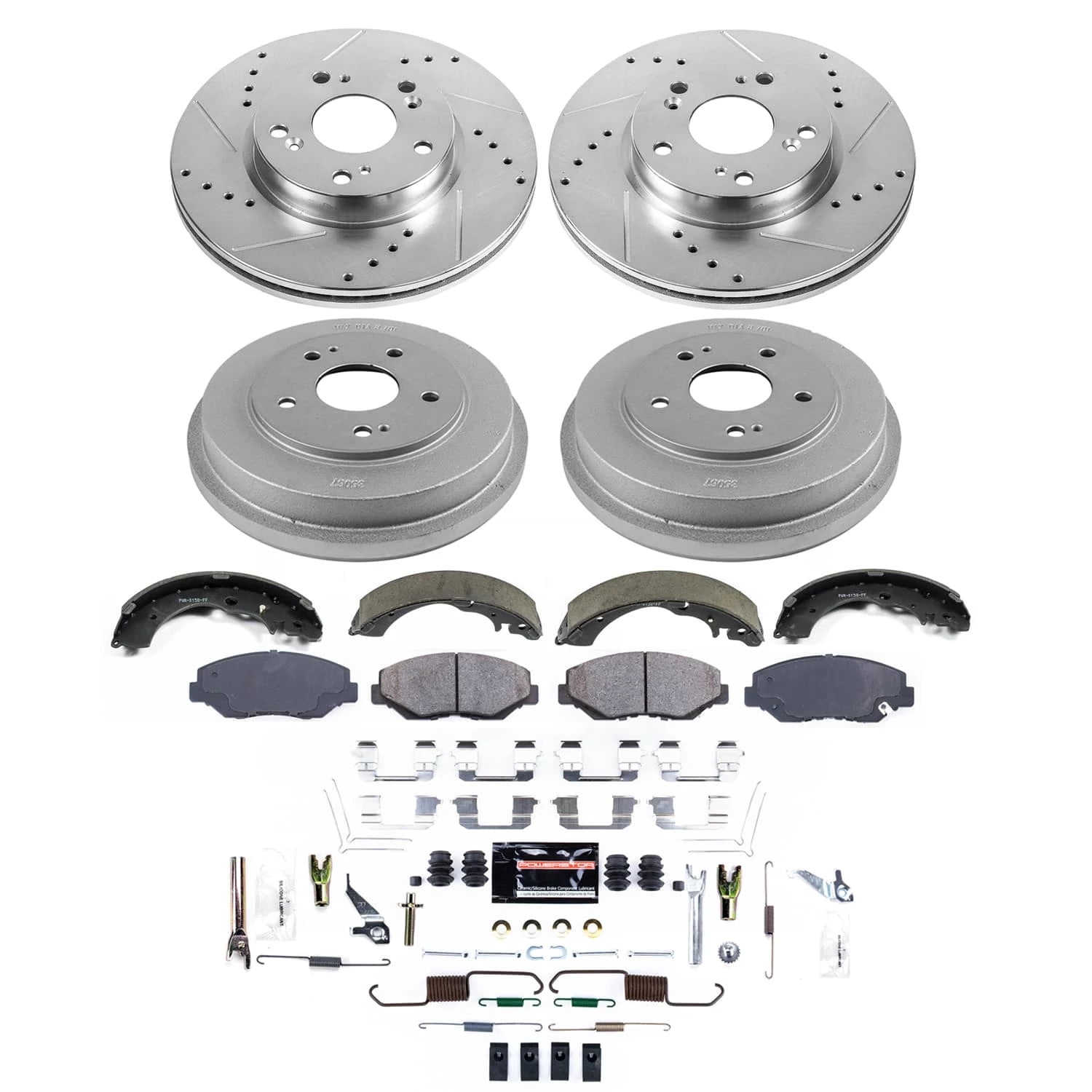 PowerStop Front and Rear Z23 Evolution Sport Brake Pad Rotor Drum and Shoe Kit Fits: HONDA Select Models K15541DK