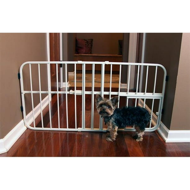 Step Over Small Expandable Metal Pet Gate, Beige