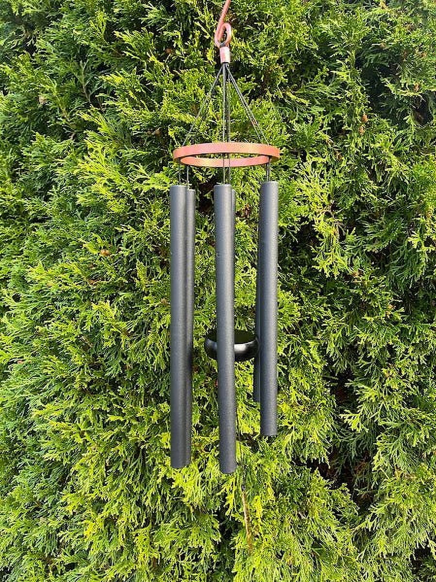 Panacea Products 80119 24 in. Nordic Habitat Wind Chime with Matte Finish - Black