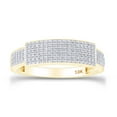 thumbnail image 5 of AFFY White Natural Diamond Engagement & Wedding Trio Band Ring Set In 10k Yellow Gold (0.96 Cttw), 5 of 8