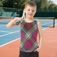 thumbnail image 6 of Red Pink Gray Plaids Pattern Vest Undershirt Tank Top Sleeveless Quick Dry 3T, 6 of 7