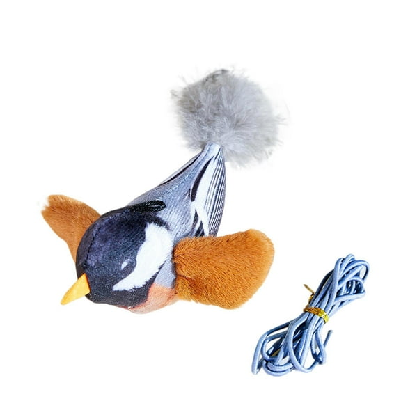 Pet Toys Interactive Chirping Bird Flapping Automatic Toy for Exercise Self-Play and Stress for Cats and Dogs Feathered Plaything with Sound