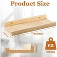 thumbnail image 3 of Floating Shelves Set of 2, 11.8inch Picture Ledge Shelf for Wall Decor Storage, Natural Wood Wall Shelves with Lip for Bedroom Living Room Kitchen Nursery Books Photo Frames, Natural, 3 of 7