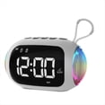 thumbnail image 1 of Reloj Despertador Portátil con Radio FM, Altavoces Bluetooth, Subwoofer con Luz de Colores y Pantalla Atenuable, Reproductor de Música con Alarma Dual B, 1 of 5