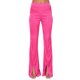 thumbnail image 5 of VISgogo - Conjunto de 2 piezas de moda para mujer, manga larga con puños de plumas, tops cortos con nudo y pantalones de cintura alta VISgogo moda, 5 of 9