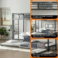 thumbnail image 3 of Twin XL over Twin XL Metal Bunk Bed with Twin Trundle, Heavy Duty Frame, Black, 3 of 8