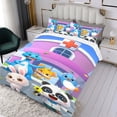 thumbnail image 3 of Babybus Autobús Bebé Conjunto de sábanas temático, trío de piezas, cómodo y amigable con la piel, diseño único, regalo de decoración para el hogar para familiares, amigos y fans,135cm *200cm, 3 of 6