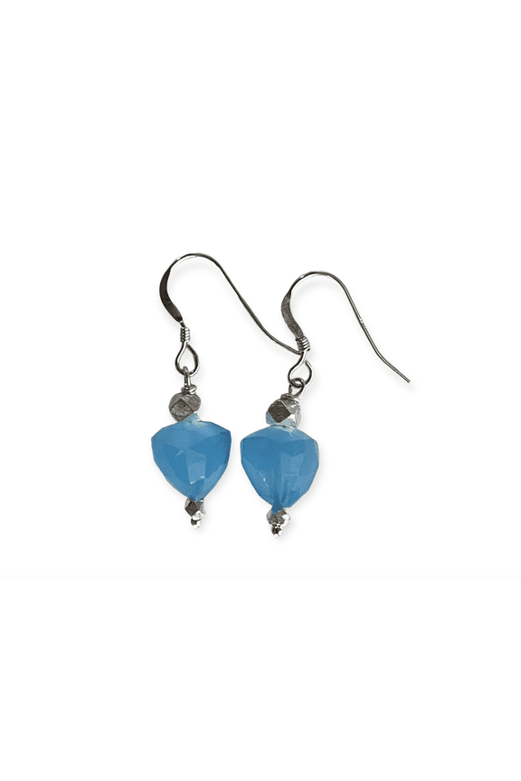 Brilliant Blue Chalcedony Earrings