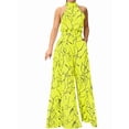 thumbnail image 1 of Combinaisons Habillées pour Femmes Soirée Invitée de Mariage Grande Taille Sans Manches Combinaisons Pantalon Grand Long Jaune P, 1 of 5