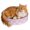 Pink Daisy, variant on Bowl Track Scratcher Cat Ball-Track Toy, Corrugated Scratch, and Lounger All-in-One, Two Balls Included for Interactive Play, Multicolored
