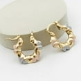 thumbnail image 6 of JoeytheJewelryNY 18k Layered Real Gold Filled round bamboo hoop earrings tri colors #79, 6 of 6