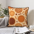 thumbnail image 6 of Velvet Rimmed Pillowcase Is Not Easy To Open Line Deformation Invisible Zipper Opening And Closing Only Pillowcase Does Not Contain Pillow Core Thanksgiving Pie Pattern 16"X16", 6 of 8