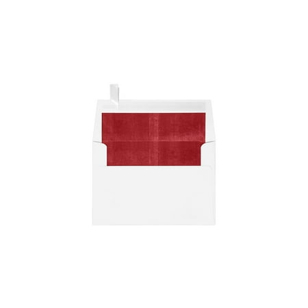 UPC: 0848614204106 | LUX A4 Foil Lined Invitation Envelopes 4 1/4 x 6 1/4 White w/Red Lining FLWH4872-01-50