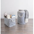 thumbnail image 4 of Design Imports Paper Bin Geo Diamond Nautical Blue Round Small, 14"x14"x12", 100% Natural Woven Paper, Blue, 4 of 6