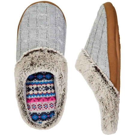 Dear Foams Womens Dearfoam Cable Knit Scuff