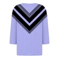 thumbnail image 4 of CHOII 50% de descuento en camisetas de mujer 2024. Camiseta con botones, manga 3/4, básica, cuello en V, para uso diario y fin de semana. Blusas de verano para mujer, manga tres cuartos, morado/2XL., 4 of 5