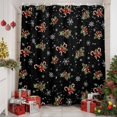 thumbnail image 6 of 66x72 Inch Shower Curtains for Bathroom, Christmas Black Fabric Bath Curtain Decor, Xmas Cane Berries Pinecone Snowflakes Waterproof Restroom Curtains Shower Set Accessories with 12 Hooks 66 Inch, 6 of 8
