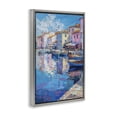 thumbnail image 3 of Stupell Industries Abstract Harbor Reflection Cityscapes Painting Gray Floater Framed Canvas Art Print Wall Art, 21 x 31, 3 of 9