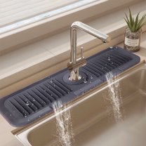 Sink Mat , Fast-Drying Kitchen Faucet Guard and Draining Tray , 14x45CM Sink Protector Pad ,Water Absorbent Countertop Protector for Kitchen and Bathroom
