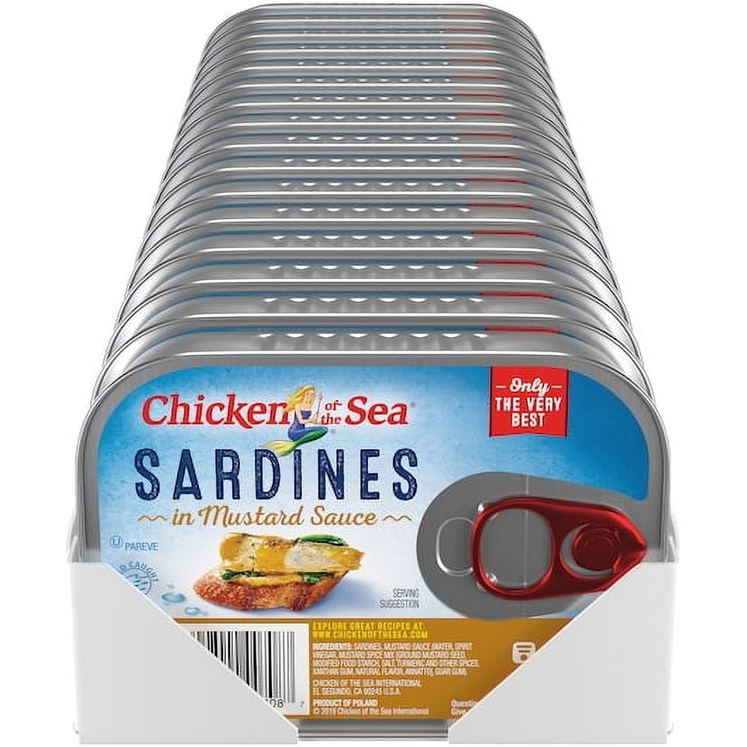 18 PACKS : Chicken of the Sea Sardines in Mustard Sauce, 3.75 Ounce -- 18 per case.