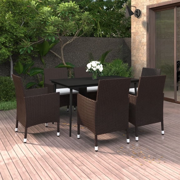 vidaXL Patio Dining Set 3/5/7 Piece Multi Colors 31.5"/55.1" Table Length