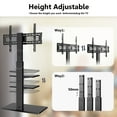 thumbnail image 3 of FITUEYES Modern Swivel Floor TV Stand Base for 32 to 70 inch TV,Height and Shelf Adjustable,Black, 3 of 8