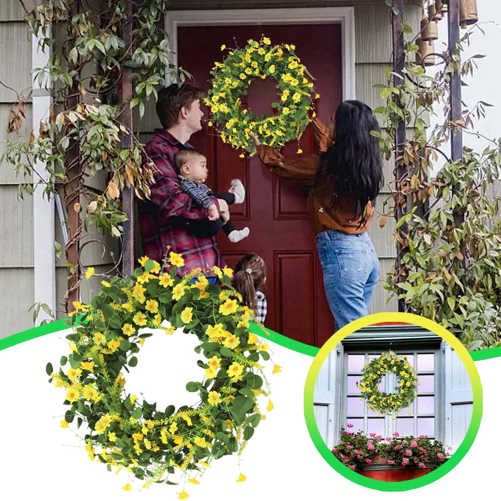 Couronne De Fleurs Artificielle à Suspendre - Déco Murale Pour Porte, Mariage, Fête | 43x40cm