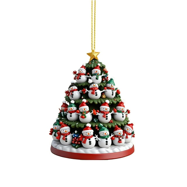Adornos Para El Árbol De Navidad Adornos Navideños Adornos Acrílicos Para El Árbol De Navidad Con Muñecos De Nieve Adornos Para Año Nuevo Colgantes Con Muñecos De Nieve Para El Árbol De Navidad