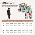 thumbnail image 6 of Kll Multicolored Butterflies Print Women'S Long Sleeve Pajamas With Pants Sleepwear Loungewear 2 Set-Medium, 6 of 9