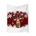 thumbnail image 3 of Blanket Fleece Flanel Throw, Christmas Elk Microfiber Soft Lightweight Blanket for Bed, Sofa, Xmas Snowflake Winter Holiday New Years All Season Warm Decorative Accent Machine Washable, 60" x 80", 3 of 4