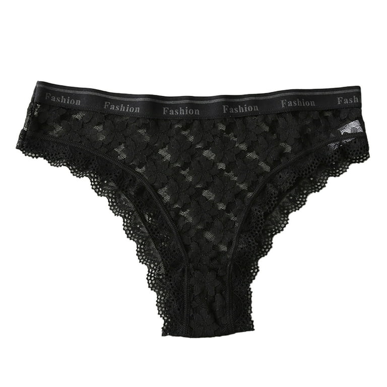 CLZOUD Honeymoon Lingerie for Bride Set Black Women's Essentials Stretch  Bikini Panty Lace Trim 4 Colors Comfy Underwear M