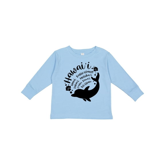 Inktastic Hawaii Islands with Dolphin Boys or Girls Long Sleeve Toddler T-Shirt