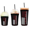 thumbnail image 1 of Breast Cancer Warrior Support Squad Sickle Cell Awareness Coffee Sleeve Cups,Reusable 3 Pack Neoprene Cup Sleeve Set for 16-32oz Cold Drinks Beverages, 1 of 8